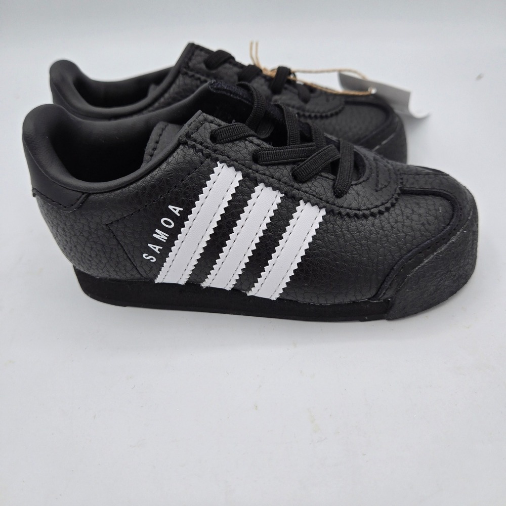 Adidas Samoa I Toddler Shoes Black White Stripes Classic Sneakers‎ 7K
